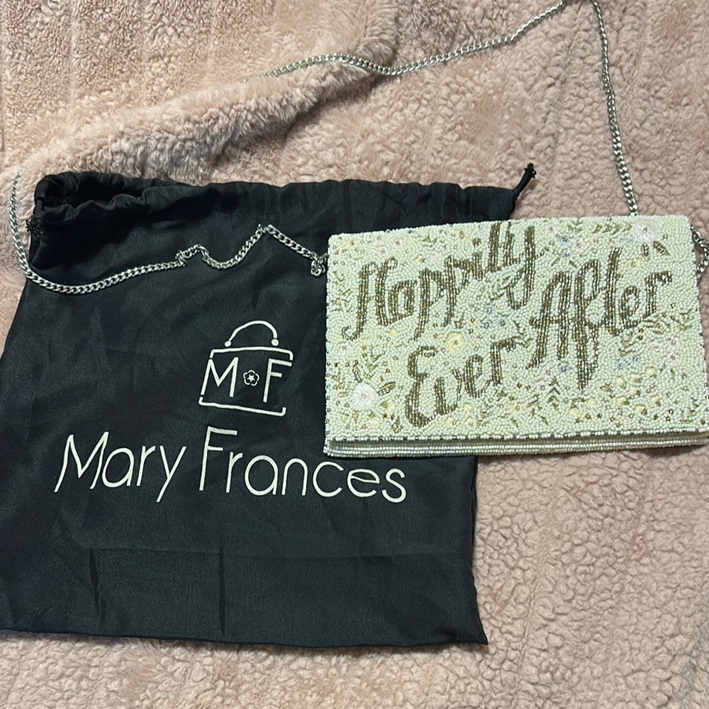 Mary Frances 'Happily Ever After' Beaded Clutch - Cream